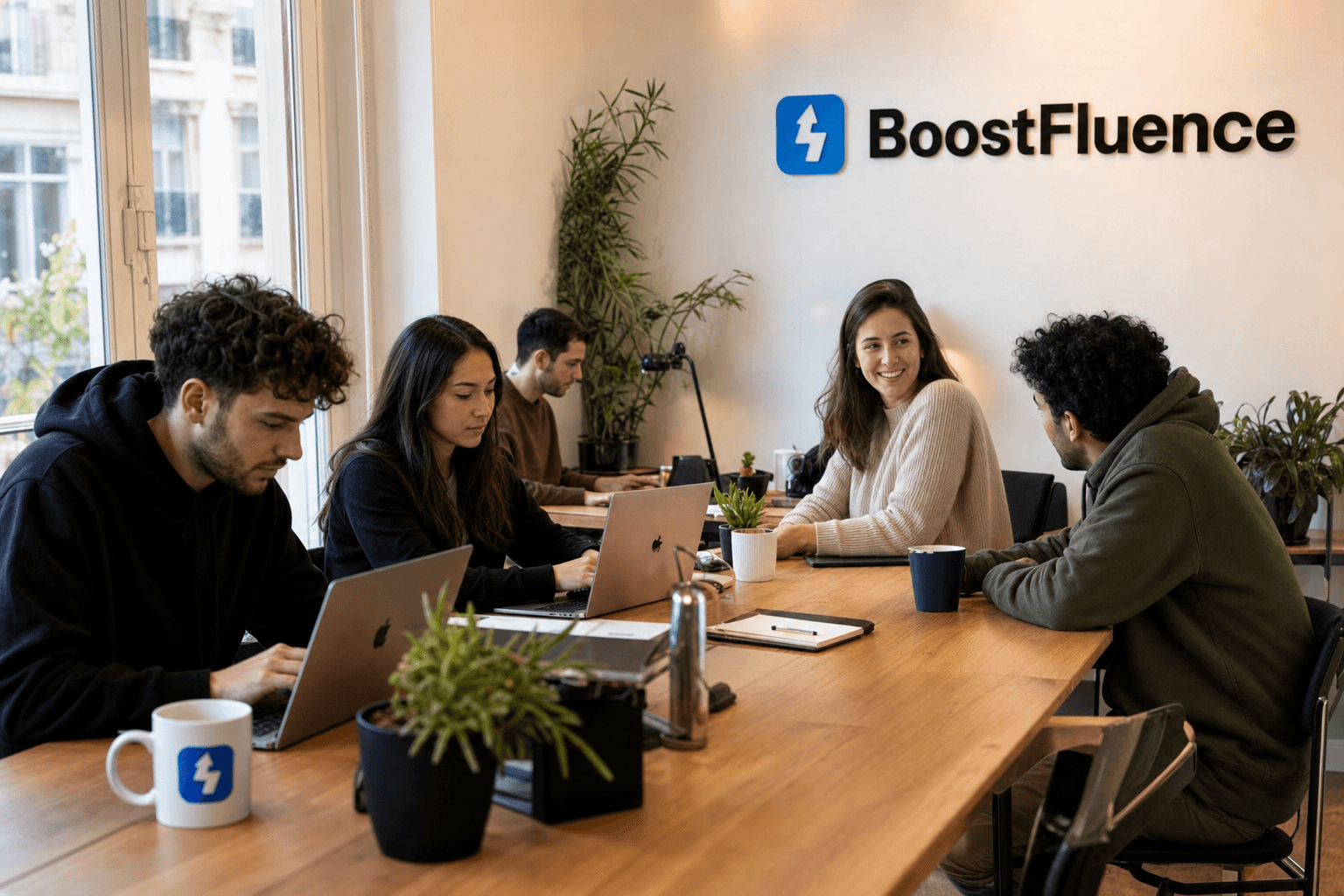 L'équipe BoostFluence au travail