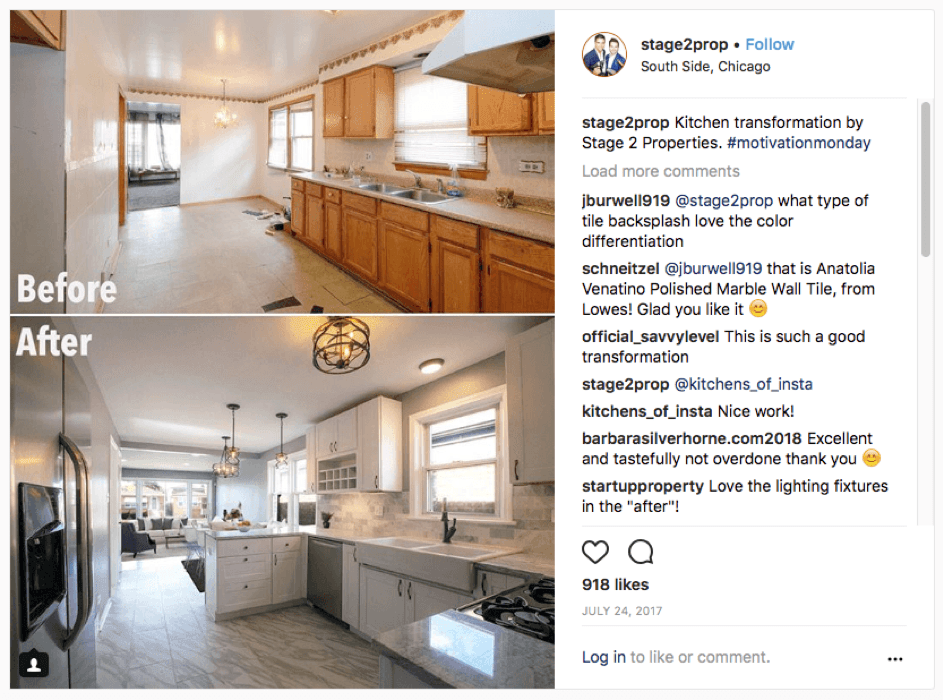 avant apres immobilier instagram