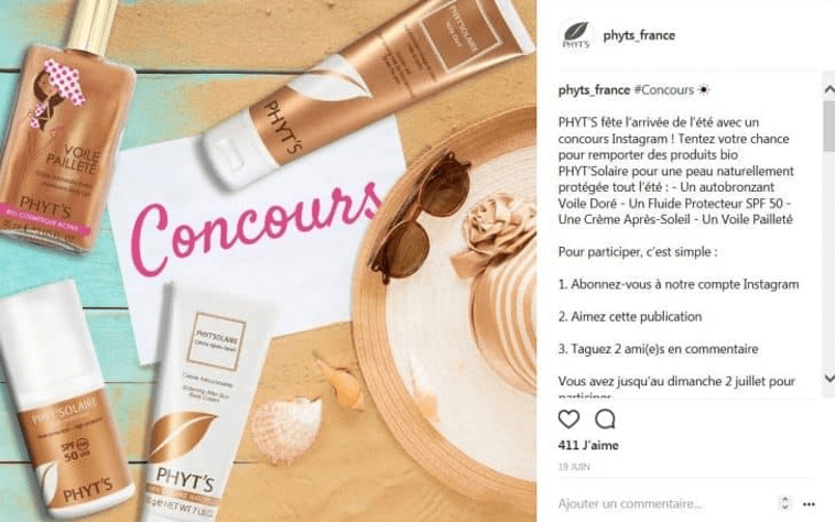 exemple post concours instagram