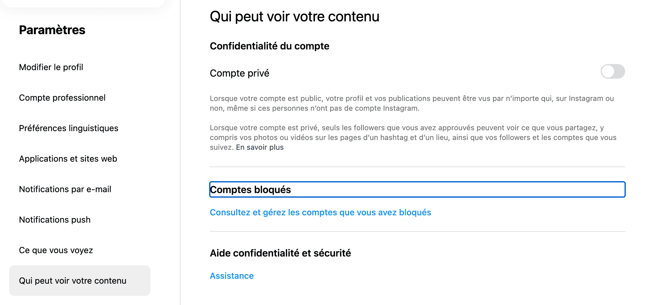 passer son compte en privé pour masquer ses abonnés