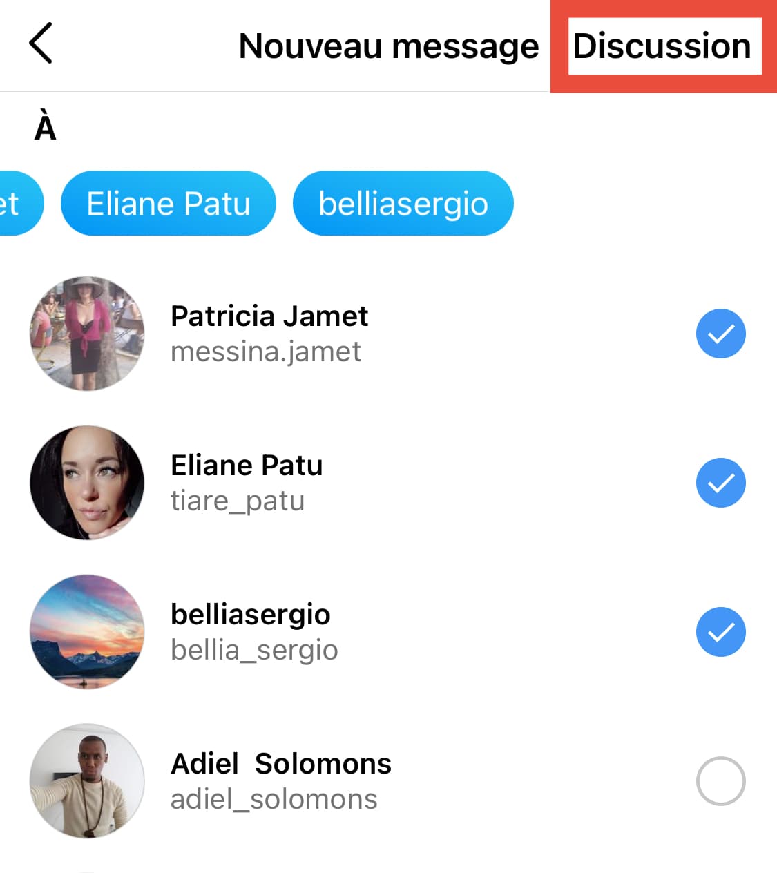 creer groupe instagram