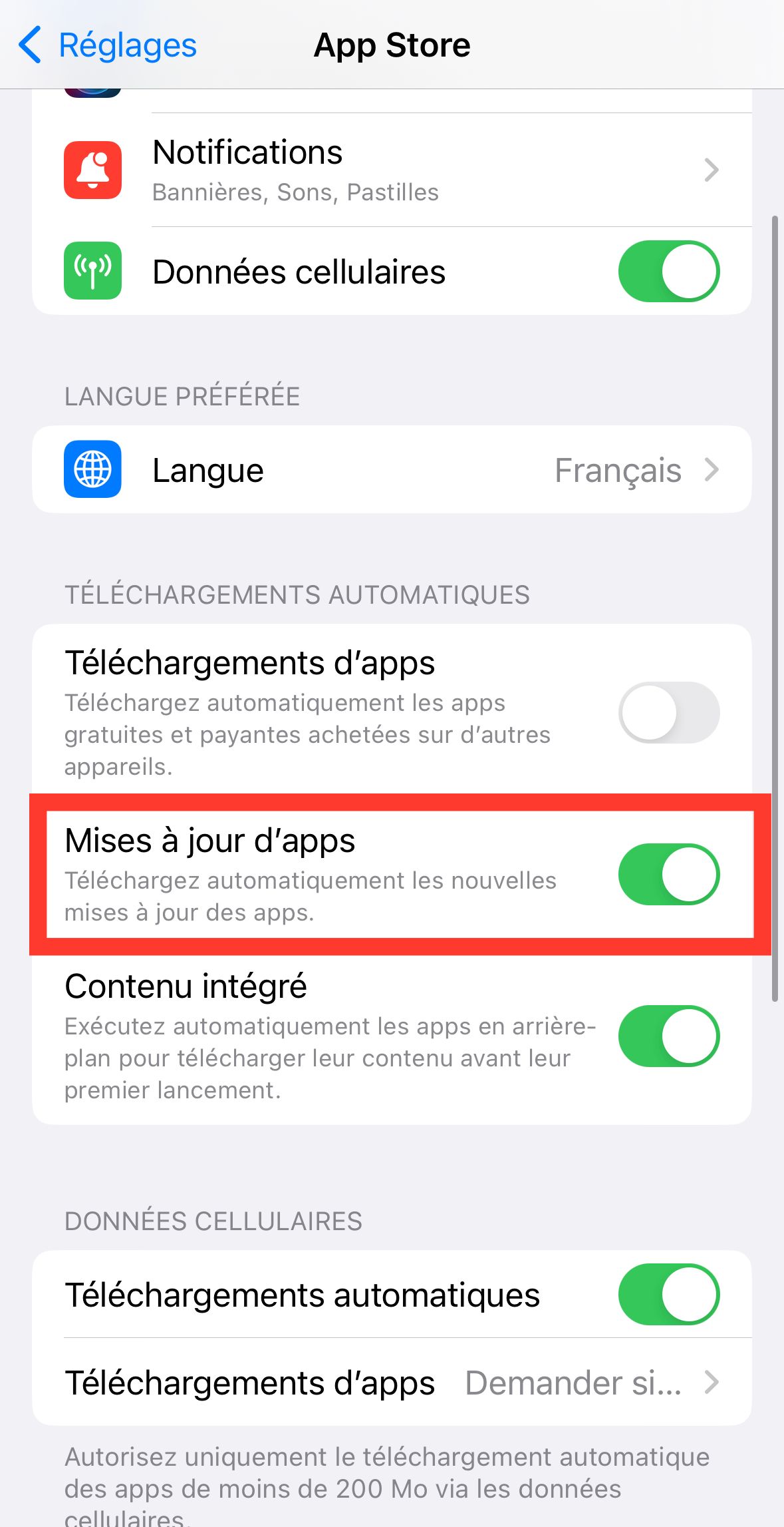 mise à jour automatique instagram