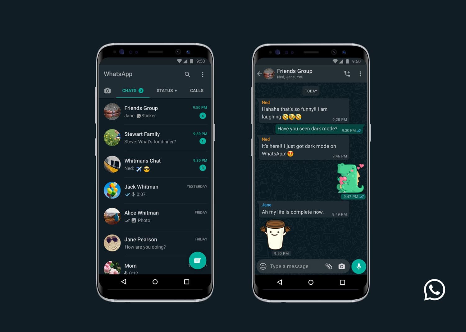 whatsapp mode sombre