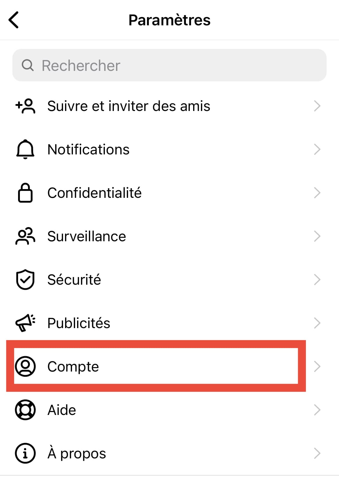 parametre insta compte