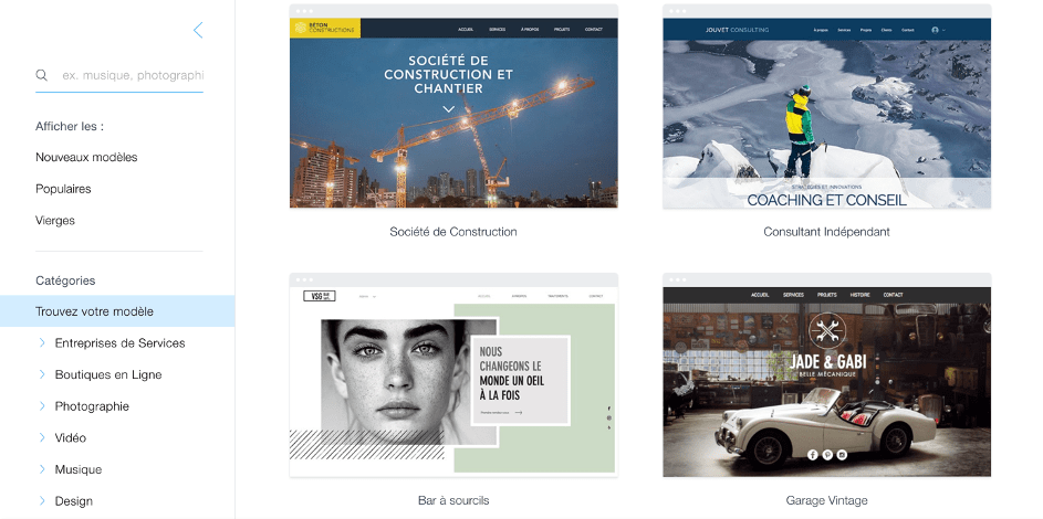 creation site web wix
