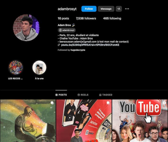 adambros compte instagram cinéma