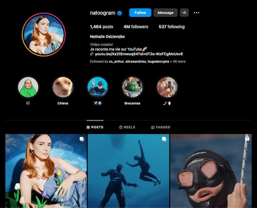 influenceuse drole sur instagram natoo