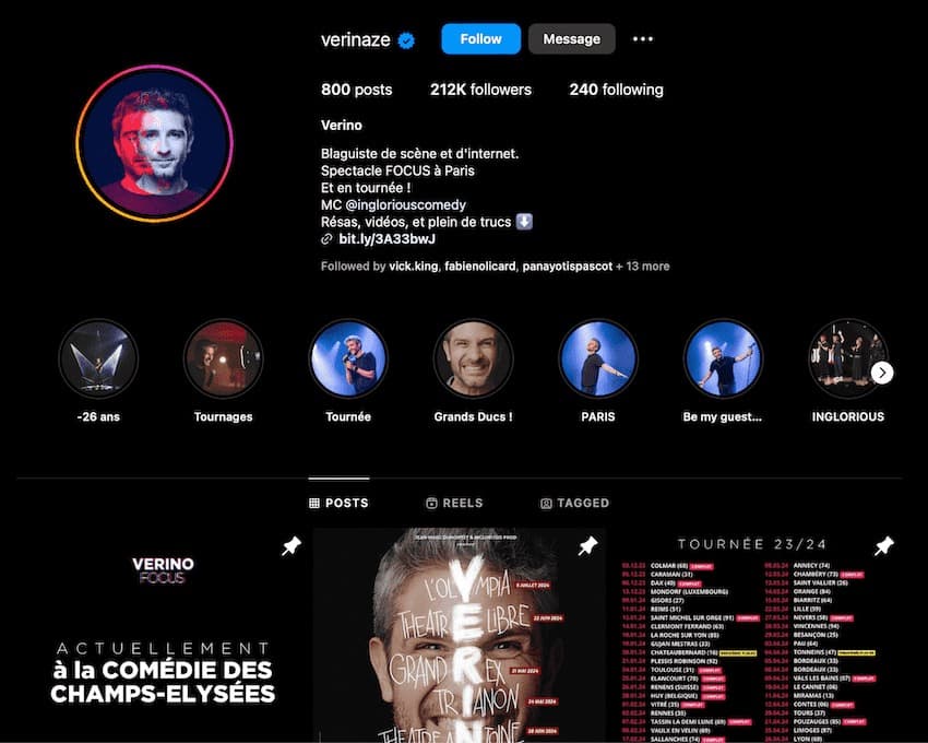 compte instagram verino influenceur humour instagram