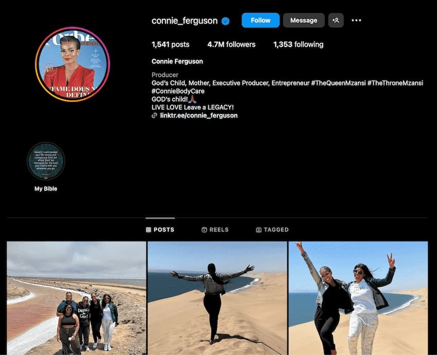 connie ferguson compte instagram