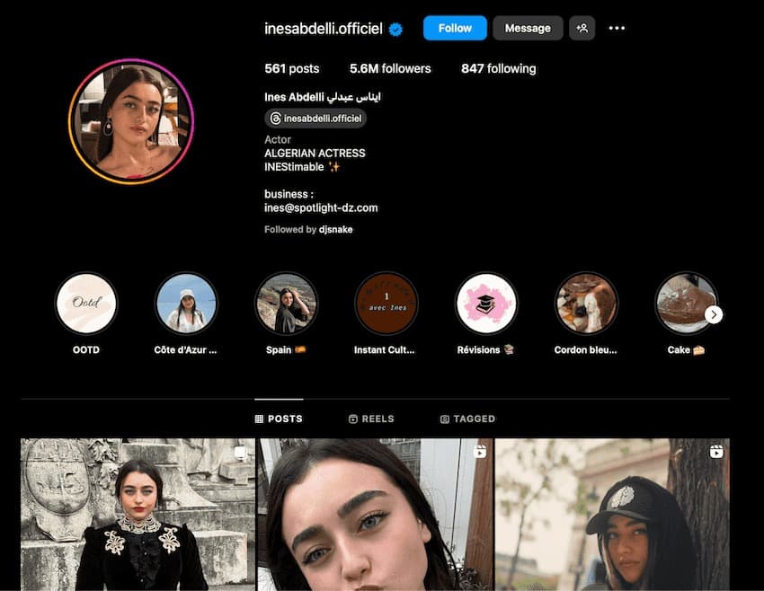 Ines Abdelli influenceuse algérienne
