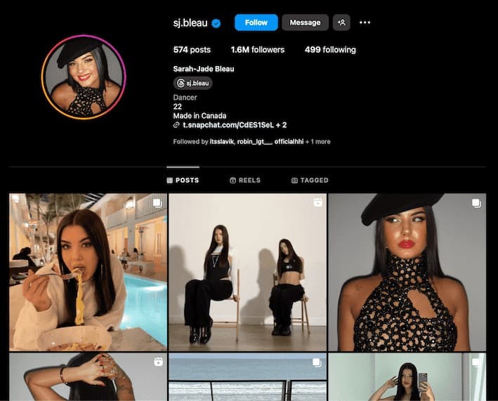 influenceuse québécoise sarah jade