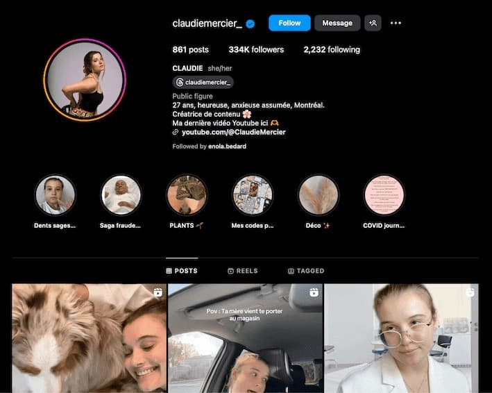 influenceuse québécoise claudie mercier