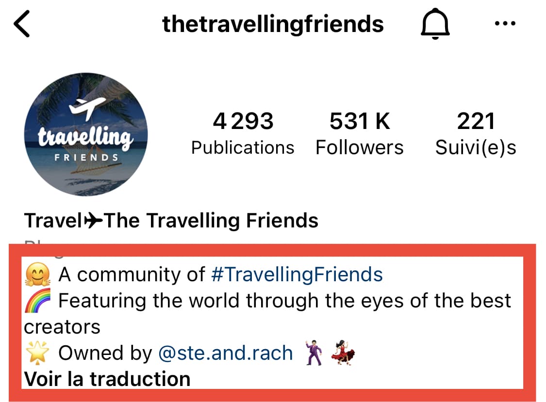 biographie lexique instagram