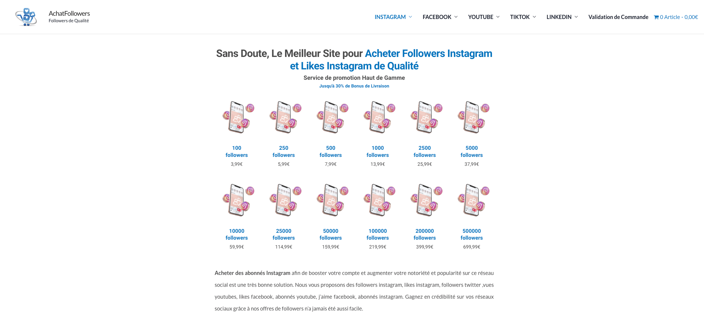 Achat-followers website
