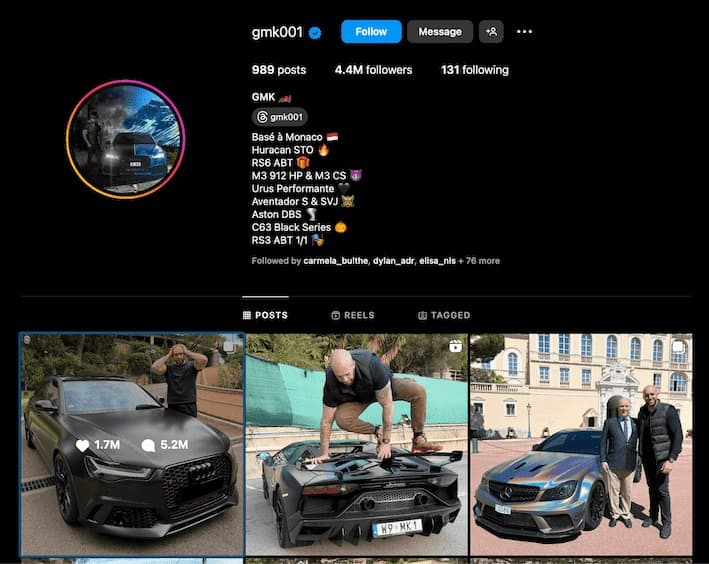 Compte instagram de GLMP avec la publication la plus commentée de Instagram